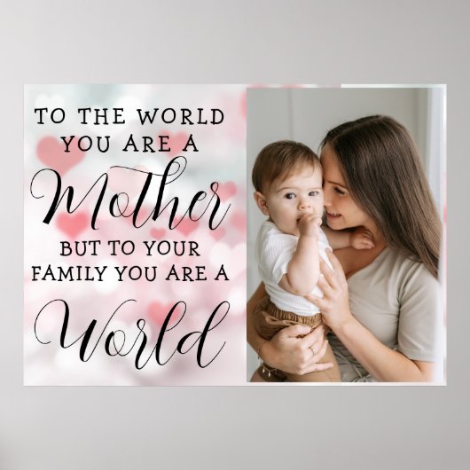 Schattig HART LIEFDE JE MA MA Moederdag Foto Poster (Voorkant)