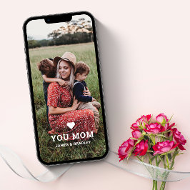 Schattig HART LIEFDE JE MA Mothersday Foto Kaart