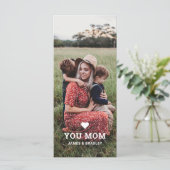 Schattig HART LIEFDE JE MA Mothersday Foto Kaart (Staand voorkant)