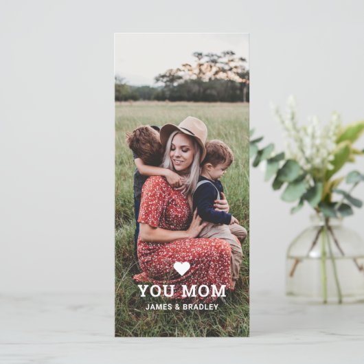 Schattig HART LIEFDE JE MA Mothersday Foto Kaart (Staand voorkant)