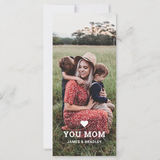 Schattig HART LIEFDE JE MA Mothersday Foto Kaart (Voorkant)