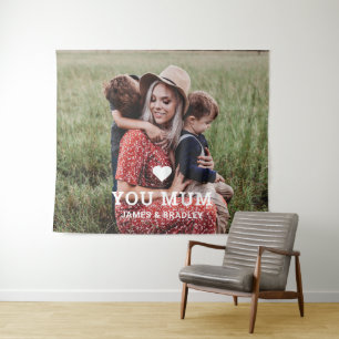 Schattig Hart Liefde Je Moeder Moederdag Foto Wandkleed