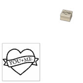    Schattig hart met banner Valentijnsdag Trouwen  Rubberstempel (Gestempeld)