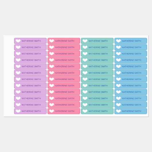 Schattig hart Paarse blauw Labels (Vel)