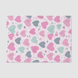 Schattig Hart Pastel Kleur Patroon Valentijnsdag Tissuepapier