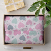 Schattig Hart Pastel Kleur Patroon Valentijnsdag Tissuepapier (Geschenk)