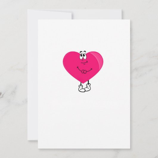 Schattig hart, roze hart kaart (Voorkant)