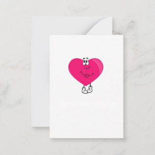 Schattig hart, roze hart notitiekaartje