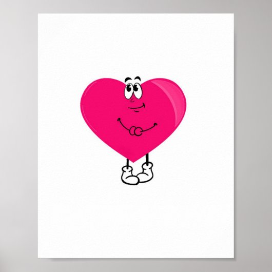 Schattig hart, roze hart poster (Voorkant)