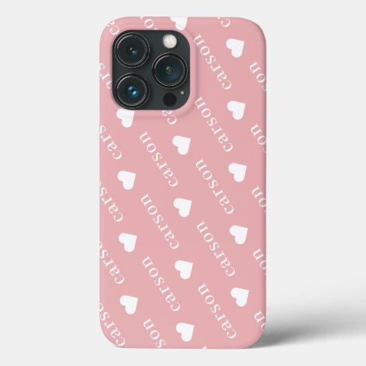 Schattig Hart Roze Herhalende Naam Case-Mate iPhone Case (Achterkant)