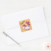 schattig hart roze unicorn bedankt vierkante sticker (Envelop)