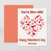 Schattig Hart van Dinosaurussen Kinderen Klasse Va Feestdagenkaart (Voorkant / Achterkant)