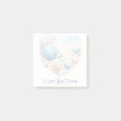 Schattig Hart Van Zeeschelpen Strand Liefde Valent Post-it® Notes (Voorkant)