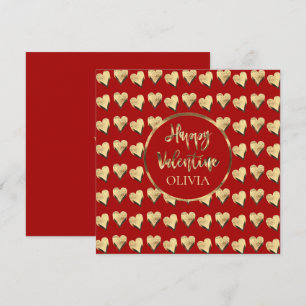 Schattig hartenpatroon Rode Happy Valentijn