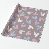 Schattig hartpatroon cadeaupapier (Uitgerold)
