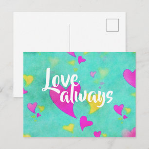 Schattig Hartpatroon Liefde Altijd Valentijn Briefkaart