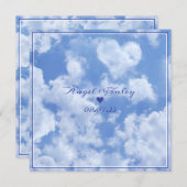 Schattig hartvormige wolk in blauwe lucht vrolijk  (Voorkant / Achterkant)