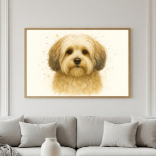 Schattig Havanezer Waterverf Portret Poster