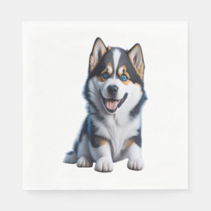 Schattig HD Alaskan Malamute Puppy Portrait - Embr Servet