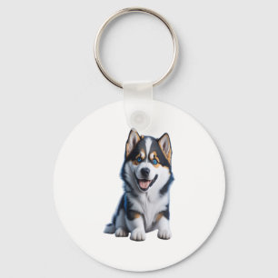 Schattig HD Alaskan Malamute Puppy Portrait - Embr Sleutelhanger