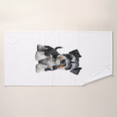 Schattig HD Miniatuur Schnauzer Puppy Portrait - E Badhanddoek (Badhanddoek)