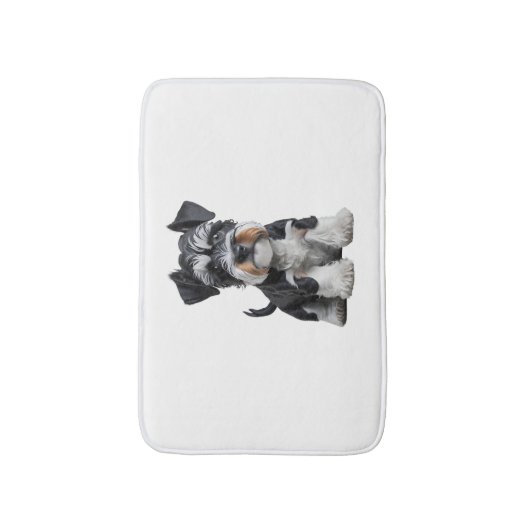 Schattig HD Miniatuur Schnauzer Puppy Portrait - E Badmat (Voorkant Verticaal)