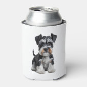 Schattig HD Miniatuur Schnauzer Puppy Portrait - E Blikjeskoeler (Blikje Voorkant)