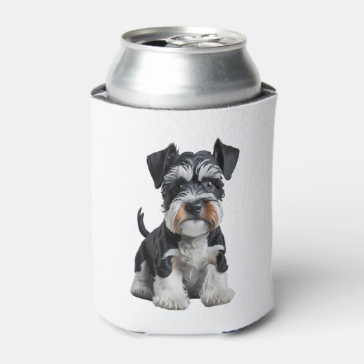 Schattig HD Miniatuur Schnauzer Puppy Portrait - E Blikjeskoeler (Blikje Voorkant)