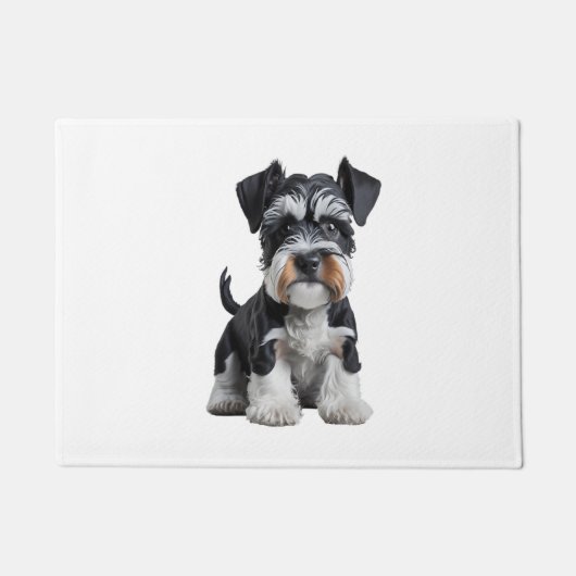Schattig HD Miniatuur Schnauzer Puppy Portrait - E Deurmat (Voorkant)