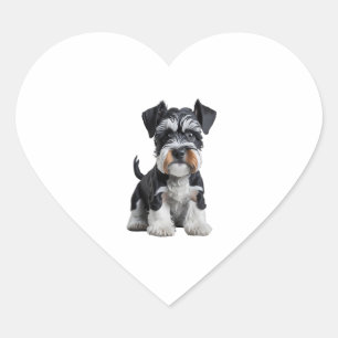 Schattig HD Miniatuur Schnauzer Puppy Portrait - E Hart Sticker