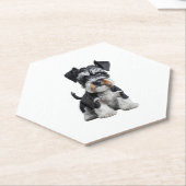 Schattig HD Miniatuur Schnauzer Puppy Portrait - E Kartonnen Onderzetters (Schuin)