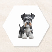 Schattig HD Miniatuur Schnauzer Puppy Portrait - E Kartonnen Onderzetters (Voorkant)