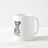 Schattig HD Miniatuur Schnauzer Puppy Portrait - E Koffiemok (Voorkant rechts)