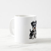 Schattig HD Miniatuur Schnauzer Puppy Portrait - E Koffiemok (Voorkant links)