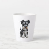 Schattig HD Miniatuur Schnauzer Puppy Portrait - E Latte Mok (Voorkant)
