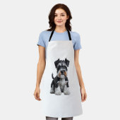 Schattig HD Miniatuur Schnauzer Puppy Portrait - E Schort (Gedragen)