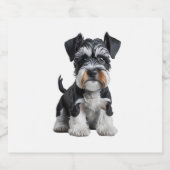 Schattig HD Miniatuur Schnauzer Puppy Portrait - E Sparkling Wijnetiket (Enkel label)