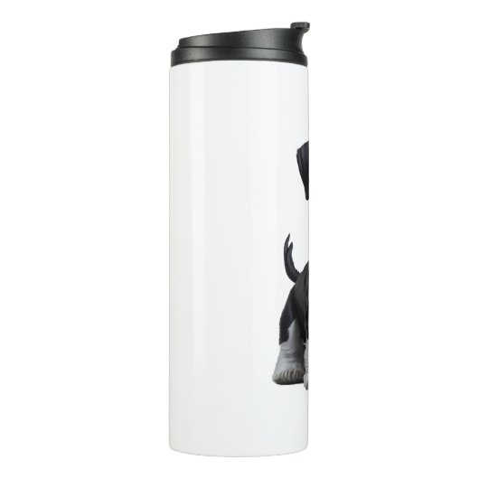 Schattig HD Miniatuur Schnauzer Puppy Portrait - E Thermosbeker (Gedraaid links)