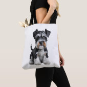 Schattig HD Miniatuur Schnauzer Puppy Portrait - E Tote Bag (Dichtbij)