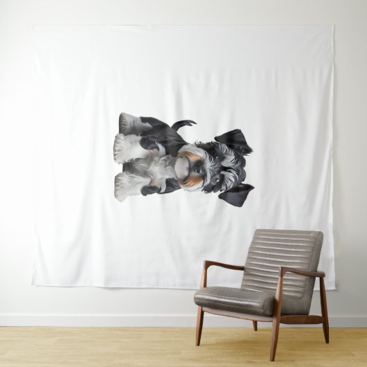 Schattig HD Miniatuur Schnauzer Puppy Portrait - E Wandkleed (In Situ (horizontaal))