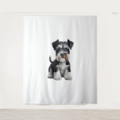 Schattig HD Miniatuur Schnauzer Puppy Portrait - E Wandkleed (Voorkant)