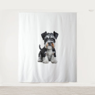 Schattig HD Miniatuur Schnauzer Puppy Portrait - E Wandkleed