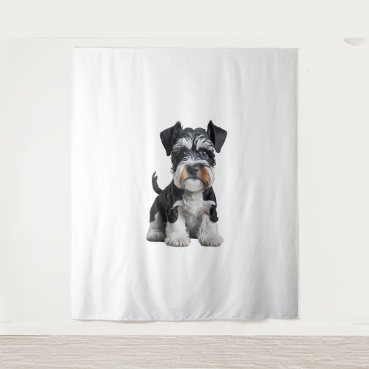 Schattig HD Miniatuur Schnauzer Puppy Portrait - E Wandkleed (Voorkant)