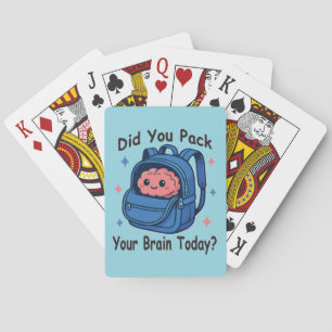 Schattig “Heb je vandaag je brein ingepakt?” Herse Pokerkaarten