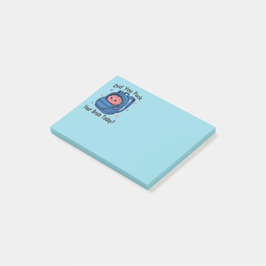 Schattig “Heb je vandaag je brein ingepakt?” Herse Post-it® Notes (Schuin)