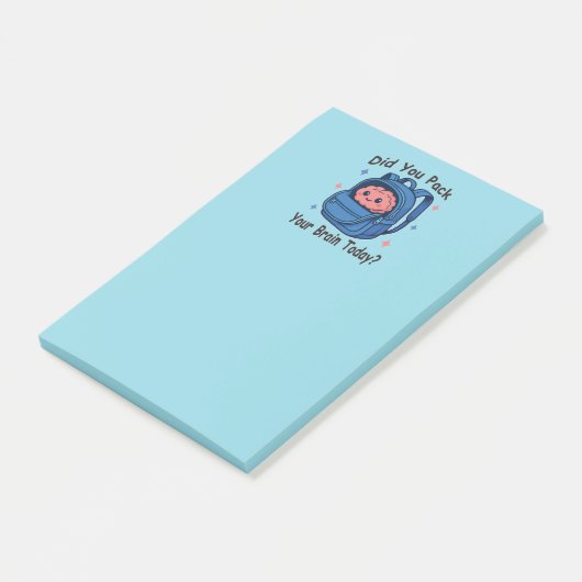 Schattig “Heb je vandaag je brein ingepakt?” Herse Post-it® Notes (Schuin)