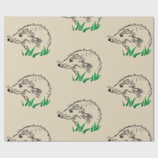 Schattig Hedgehog Drawing Wrapping Papier (Vlak)