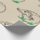 Schattig Hedgehog Drawing Wrapping Papier (Hoek)