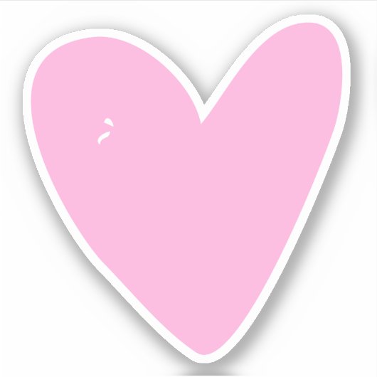 Schattig Heet Roze Hart Contour Sticker (Voorkant)
