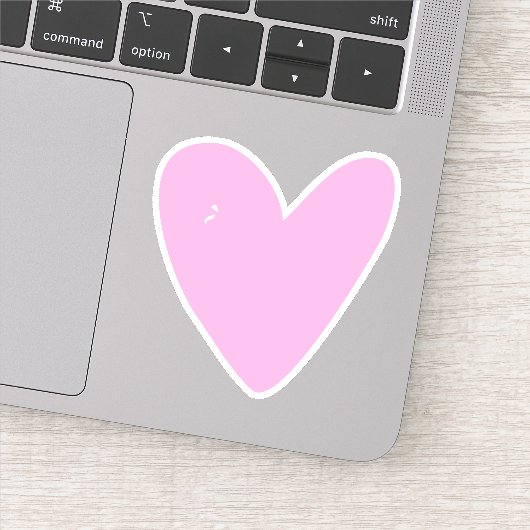 Schattig Heet Roze Hart Contour Sticker (Detail)